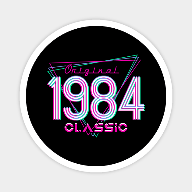 Born In 1984 Throwback Birthday Magnet by PinkInkArt